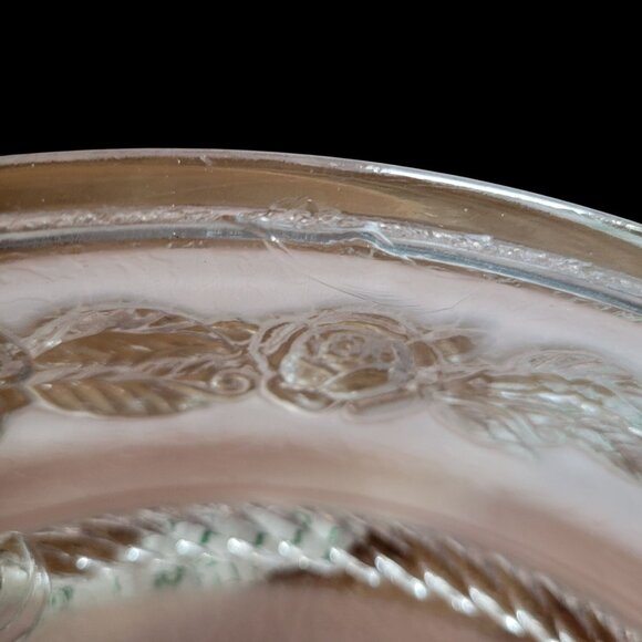 Vintage Pink Floral Embossed Glass Ceiling Light Fixture Shade - Picture 7 of 8